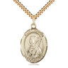 14kt Gold Filled St. Brigid of Ireland Patron Saint Medal Necklace 1 inch by 3/4 inch with 24 inch Chain by Bliss
