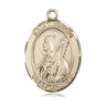 14kt solid gold St. Brigid of Ireland patron saint medal pendant, 1 inch by 3/4 inch, handcrafted by Bliss Manufacturing