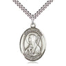Sterling Silver St. Brigid of Ireland Patron Saint Medal Necklace 1 inch by 3/4 inch with 24 inch Chain by Bliss