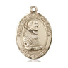14kt Solid Gold St. Pio of Pietrelcina Padre Pio Medal Pendant 1 inch by Bliss Manufacturing