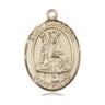 14kt solid gold St. Walburga patron saint medal pendant 1x3/4 inch handcrafted by Bliss Manufacturing USA