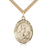 Gold Filled St. Gemma Galgani Patron Saint Medal Necklace 1 x 3/4 inch with 24 inch chain by Bliss Manufacturing USA
