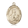 14kt Solid Gold St. Gemma Galgani Patron Saint Medal Pendant - 1 x 3/4 inch - Handmade in USA by Bliss Manufacturing