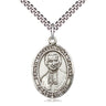 Sterling silver St. Marcellin Champagnat patron saint medal necklace with 24 inch chain by Bliss