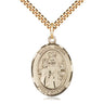 14kt Gold Filled Maria Stein Catholic Medal Necklace 1x3/4 inch pendant 24 inch curb chain Bliss