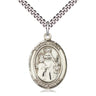 Sterling Silver Maria Stein Catholic Medal Necklace with 1 x 3/4 inch pendant on 24 inch chain by Bliss