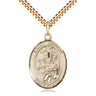 Gold Filled St. Jerome patron saint medal necklace with 1x3/4 inch pendant on 24 inch curb chain by Bliss Manufacturing