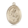 14kt solid gold St. Ambrose patron saint medal pendant, 1 inch by 3/4 inch, handcrafted by Bliss