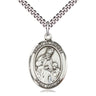Sterling Silver St. Ambrose Patron Saint Medal Necklace 1x3/4 inch on 24 inch chain by Bliss