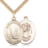 14kt Gold Filled St. Christopher Gymnastics Pendant Necklace 1 x 3/4 inch on 24 inch Chain by Bliss Manufacturing