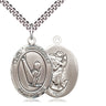 Sterling Silver St. Christopher Gymnastics Pendant Necklace 1 x 3/4 inch on 24 inch Chain by Bliss Manufacturing
