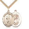 14kt Gold Filled St. Christopher Lacrosse Patron Saint Medal Necklace 1 x 3/4 Pendant 24 Inch Chain by Bliss