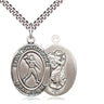 Sterling Silver St. Christopher Football Medal Necklace 1 inch x 3/4 inch on 24 inch chain by Bliss