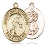 14kt Solid Gold St. Christopher Medal Pendant 1 inch by 3/4 inch Medium Size Handcrafted by Bliss Manufacturing USA