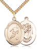 Gold Filled St. Christopher Soccer Medal Necklace 1 inch by 3/4 inch with 24 inch chain by Bliss