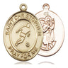 14kt Solid Gold St. Christopher Soccer Medal Pendant 1 inch by 3/4 inch handcrafted by Bliss
