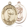 14kt Solid Gold St. Christopher Patron Saint Medal Pendant 1 inch by 3/4 inch by Bliss