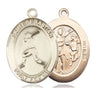 14kt Solid Gold St. Sebastian Baseball Medal Pendant 1x3/4 inch handmade by Bliss