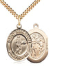 14kt Gold Filled St. Sebastian Medal Necklace 1 inch x 3/4 inch with 24 inch Curb Chain - Handcrafted by Bliss USA