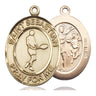 14kt Solid Gold St. Sebastian Medal Pendant 1 inch x 3/4 inch handcrafted by Bliss Manufacturing