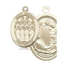 14kt Solid Gold St. Cecilia Patron Saint Medal Pendant 1 inch x 3/4 inch Handcrafted by Bliss