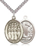 Sterling Silver St. Cecilia Patron Saint Medal Necklace 1 inch x 3/4 inch on 24 inch Chain by Bliss