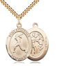 14kt Gold Filled St. Sebastian Softball Medal Necklace 1 inch by 3/4 inch on 24 inch chain by Bliss