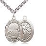 Sterling Silver St. Sebastian Fishing Medal Necklace 1x3/4 inch with 24 inch chain handcrafted by Bliss