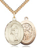 Gold Filled St. Sebastian Archery Medal Pendant Necklace 1 x 3/4 with 24 inch chain by Bliss