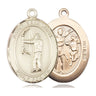 14kt Solid Gold St. Sebastian Archery Medal Pendant 1 x 3/4 inch handcrafted by Bliss