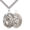 Sterling silver St. Christopher archery patron saint medal necklace with 24 inch chain by Bliss