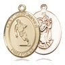 14kt solid gold St. Christopher medal pendant, 1x3/4 inch, handcrafted by Bliss Manufacturing USA