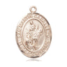 14kt Solid Gold San Martin Caballero patron saint medal pendant, 1 inch Medium size, handcrafted by Bliss Manufacturing