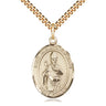 14kt Gold Filled St Augustine of Hippo Catholic Patron Saint Medal Necklace 1x3/4 inch 24 inch Chain Bliss