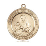 14kt solid gold Madonna Del Ghisallo medal pendant, 1 inch by 5/8 inch, handcrafted by Bliss Manufacturing