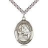 Sterling Silver Madonna Del Ghisallo Patron Saint Medal Necklace 1 inch by 3/4 inch with 24 inch chain by Bliss