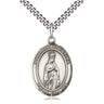 Sterling Silver Our Lady of Fatima Medal Pendant Necklace 1x3/4 inches with 24 inch chain by Bliss
