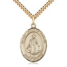 Medium 14kt Gold Filled Infant of Prague Catholic Medal Necklace 1x3/4" on 24" Chain by Bliss USA