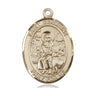 14kt solid gold St. Germaine Cousin medal pendant, 1 x 3/4 inch, handmade in USA by Bliss Manufacturing