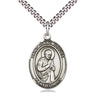 Sterling Silver St. Isaac Jogues Patron Saint Medal Necklace 1 x 3/4 inch with 24 inch Chain by Bliss