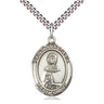 Sterling Silver St. Anastasia Patron Saint Medal Necklace 1 inch by 3/4 inch on 24 inch chain handmade by Bliss