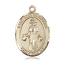 14kt Solid Gold Santo Nino de Atocha Medal Pendant 1x3/4 inch handcrafted by Bliss