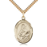 14kt Gold Filled St. Alexandra Patron Saint Medal Necklace 1 inch by 3/4 inch on 24 inch chain by Bliss
