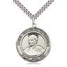 Sterling Silver St. Ignatius of Loyola patron saint medal necklace 1 inch x 5/8 inch on 24 inch chain by Bliss