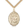 14kt Gold Filled Holy Family Pendant Necklace 1 inch by 3/4 inch on 24 inch Curb Chain by Bliss Manufacturing