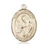 14kt solid gold St. Alphonsus Liguori medal pendant, 1 inch by 3/4 inch, handcrafted in USA by Bliss Manufacturing