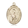 14kt Solid Gold Our Lady of Perpetual Help Medal Pendant 1x3/4 inch by Bliss Manufacturing