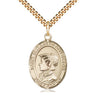 14kt gold filled St. Elizabeth Ann Seton patron saint medal necklace with 1x3/4 inch pendant on 24 inch curb chain by Bliss Manufacturing