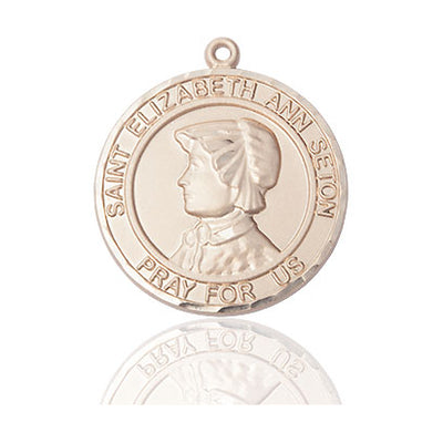 14kt Solid Gold St. Elizabeth Ann Seton Medal 1x5/8 | Catholic Pendant | Bliss