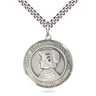 Sterling Silver St. Elizabeth Ann Seton Patron Saint Medal Necklace 1x5/8 inches on 24 inch Curb Chain by Bliss